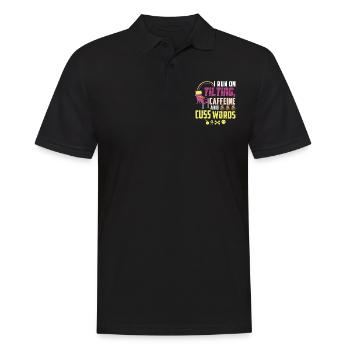 Tiliting, Caffeine And Cuss Words - Pinball - Men's Polo Shirt - black - Front - Kai (181cm)