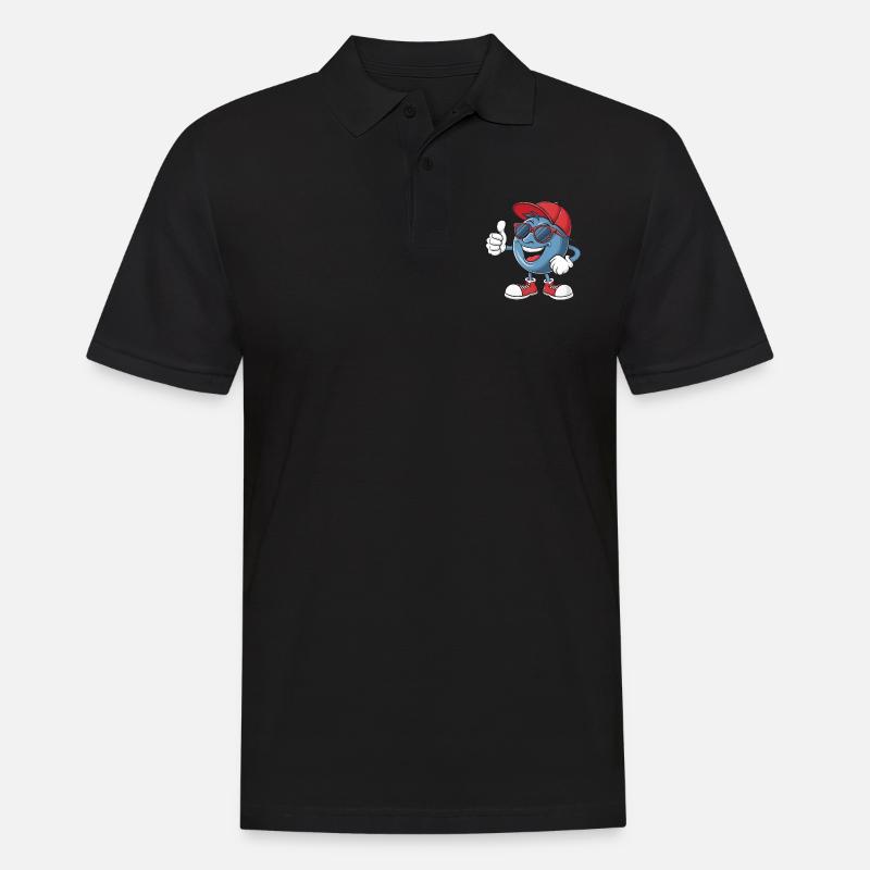 Blaubeere - Männer Poloshirt - Schwarz