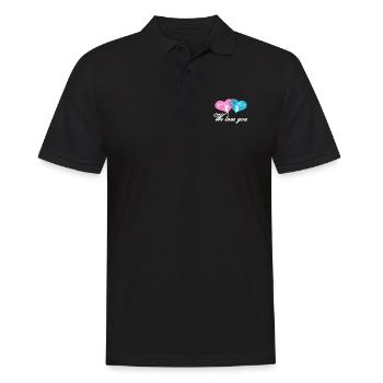 pink blau schwangerschaft schwanger baby party - Männer Poloshirt - Schwarz - Vorne - Kai (181cm)