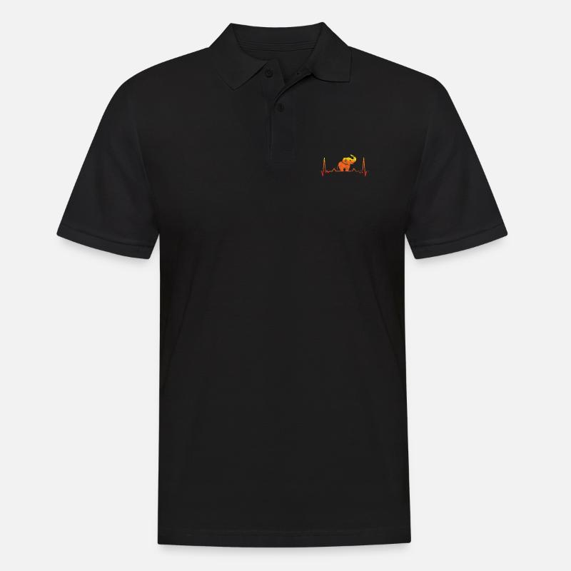Elefant Herz - Männer Poloshirt - Schwarz