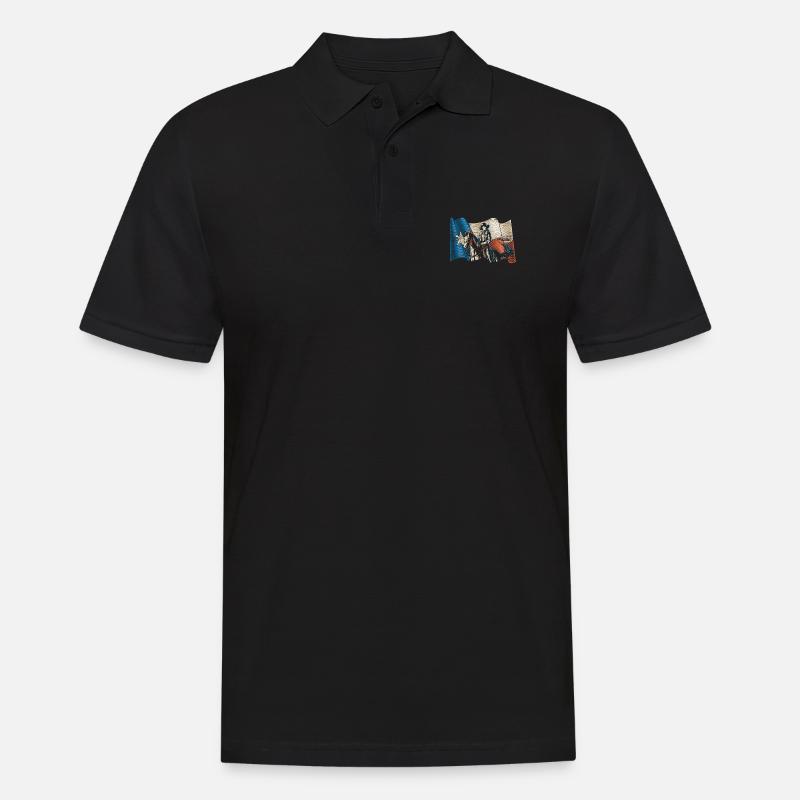 Texas Cowboy - Männer Poloshirt - Schwarz