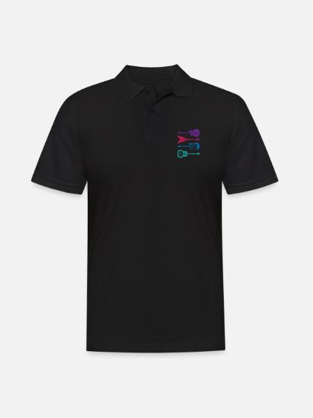 Gitarre E-Gitarre - Männer Poloshirt - Schwarz