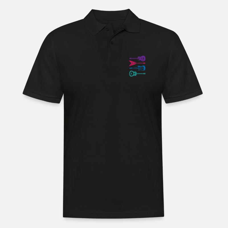 Gitarre E-Gitarre - Männer Poloshirt - Schwarz