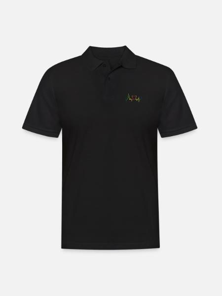 Pride Month Herzschlag - Männer Poloshirt - Schwarz