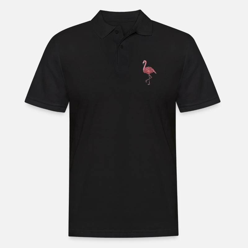 Flamingo - Männer Poloshirt - Schwarz