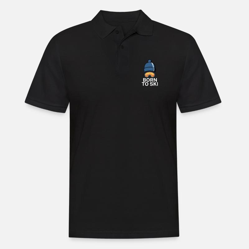 Born to ski - Männer Poloshirt - Schwarz