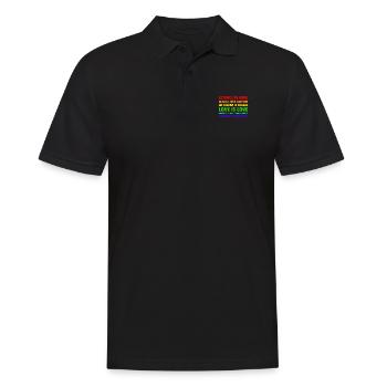 Science Is Real Black Lives Matter No Human Is Il - Men's Polo Shirt - black - Front - Kai (181cm)