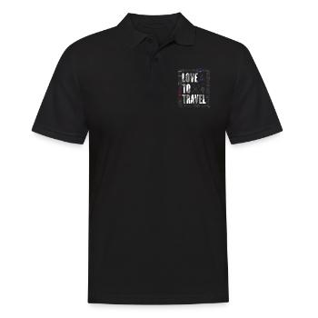 Stamp Flight Travel Holiday Cruise - Men's Polo Shirt - black - Front - Kai (181cm)