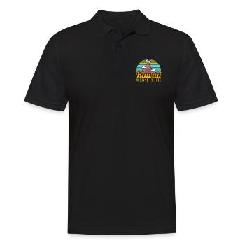 Hawaii Volcano Islands Vintage Souvenir - Männer Poloshirt - Schwarz - Vorne - Kai (181cm)