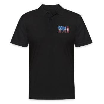 American FLAG MINNESOTA city - Patriotic Gift - Men's Polo Shirt - black - Front - Kai (181cm)