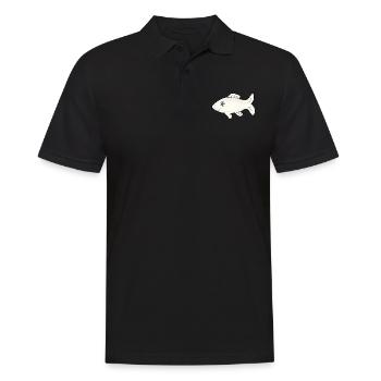 Poisson chemise poisson motif,Cadeau de vêtements de pêche - Polo Homme - noir - Devant - Kai (181cm)