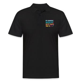 Diamond Painting Artist Real On My Canvas Diamond - Männer Poloshirt - Schwarz - Vorne - Kai (181cm)