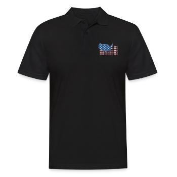American FLAG WASHINGTON city - Patriotic Gift - Men's Polo Shirt - black - Front - Kai (181cm)
