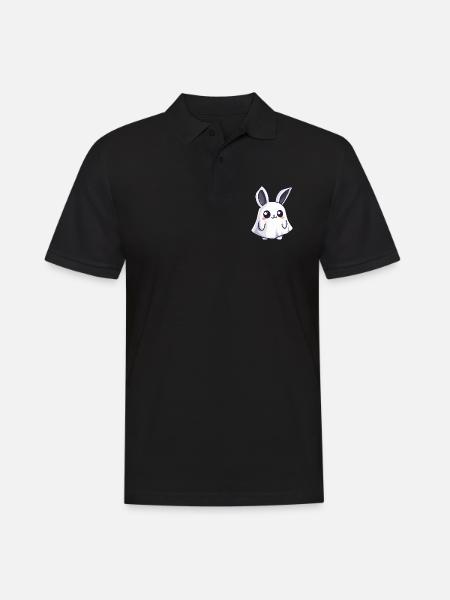 Bunny Halloween Funny Ghost - Men's Polo Shirt - black