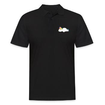 Einhorn Donut Kringel Unicorn Geschenk lustig - Männer Poloshirt - Schwarz - Vorne - Kai (181cm)