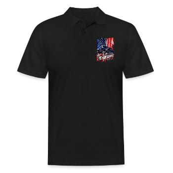 Chevy Vintage V8 Pickup LKW Amerikanisches Design - Männer Poloshirt - Schwarz - Vorne - Kai (181cm)