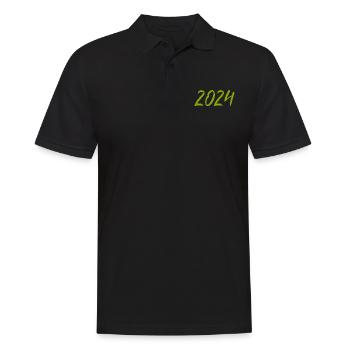2024 Silvester Neujahr grün - Männer Poloshirt - Schwarz - Vorne - Kai (181cm)