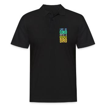 Klettersteig Statement Wanderer Wandern Wanderung - Männer Poloshirt - Schwarz - Vorne - Kai (181cm)