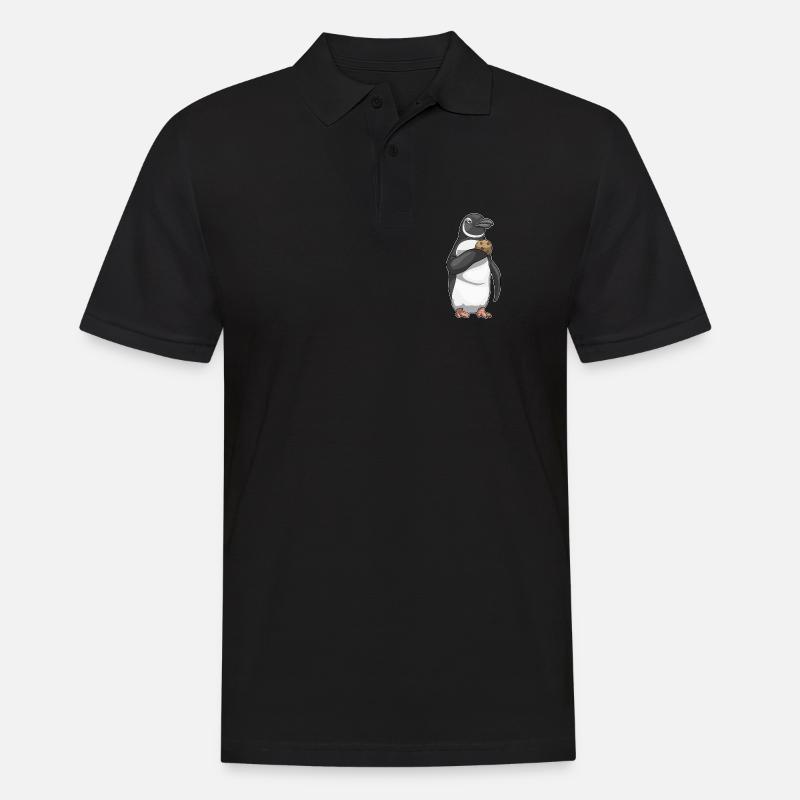 Pinguin Cookie - Männer Poloshirt - Schwarz