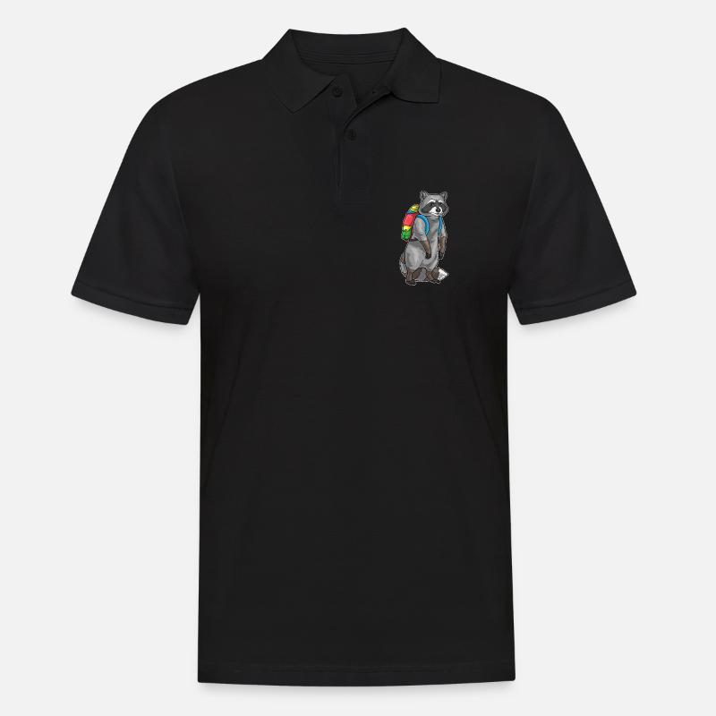 Waschbär Ostern Student - Männer Poloshirt - Schwarz