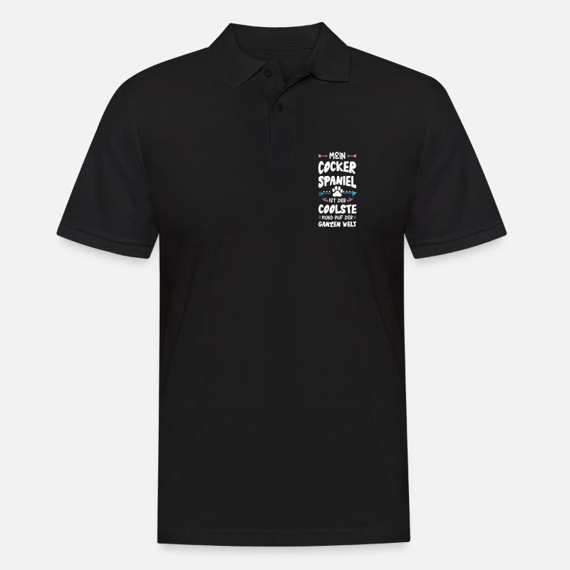 cocker spaniel hund spruch - Männer Poloshirt - Schwarz
