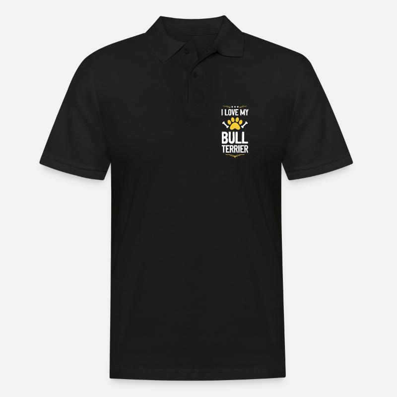 Bull Terrier Pride Paw Print - Männer Poloshirt - Schwarz