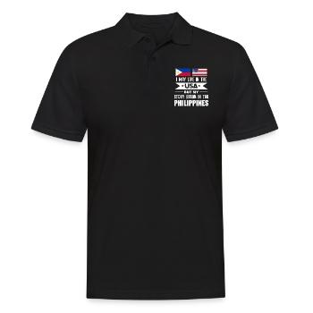 Design für stolze amerikanische Pinoys - Männer Poloshirt - Schwarz - Vorne - Kai (181cm)
