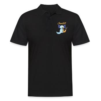 Saxolotl Pun Design for Axolotl Lovers - Men's Polo Shirt - black - Front - Kai (181cm)