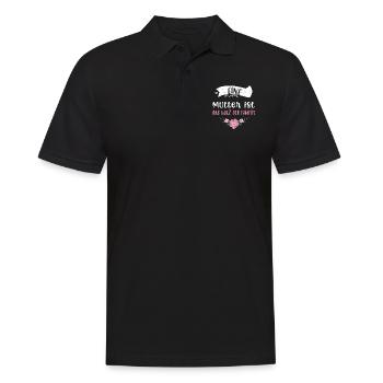 Eine Mutter ist das Herz der Fam... - Männer Poloshirt - Schwarz - Vorne - Kai (181cm)