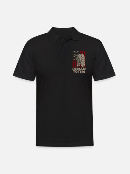 Native American, Guardian, Freedom, God - Men's Polo Shirt - black
