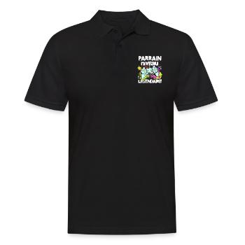 Parrain niveau légendaire t-shirt gamer cadeau - Polo Homme - noir - Devant - Kai (181cm)