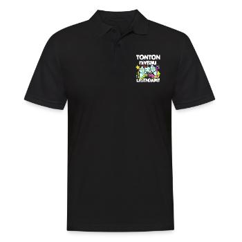 Tonton niveau légendaire t-shirt gamer humour - Polo Homme - noir - Devant - Kai (181cm)