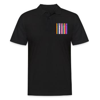 HUMAN in LGBTQ Flag Colors - LGBTQ Flag - Men's Polo Shirt - black - Front - Kai (181cm)