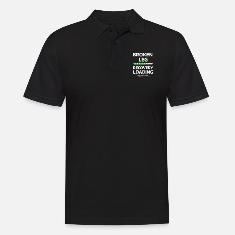 Gebrochenes Bein Operation Genesungsgeschenk - Männer Poloshirt - Schwarz