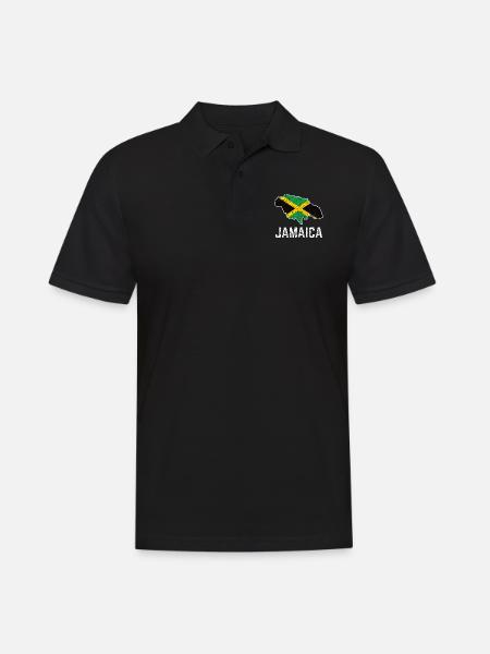 Fier drapeau jamaïcain jamaïcain - Polo Homme - noir