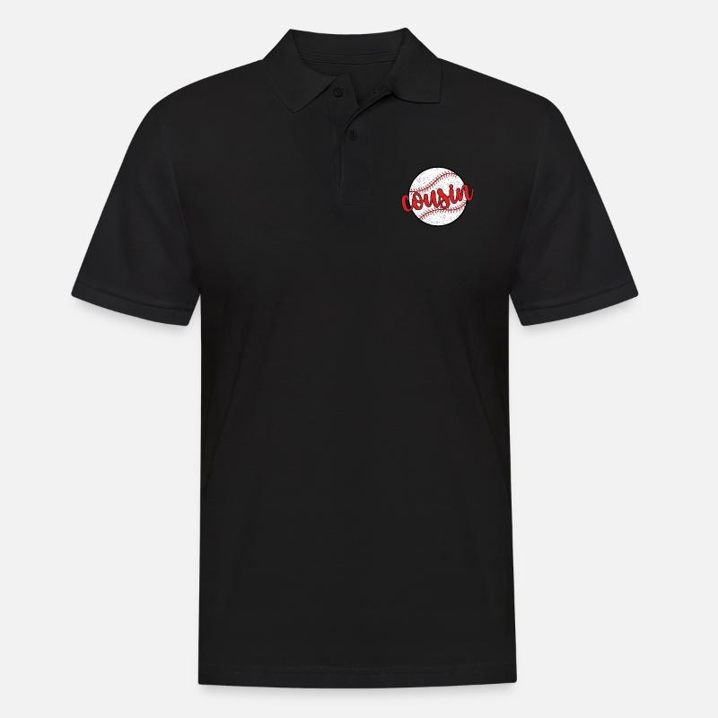 Baseball-Cousin Stolzer Baseballspieler-Cousin - Männer Poloshirt - Schwarz