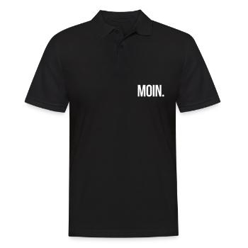 MOIN. - Schlicht und Aussagekräftig - Männer Poloshirt - Schwarz - Vorne - Kai (181cm)