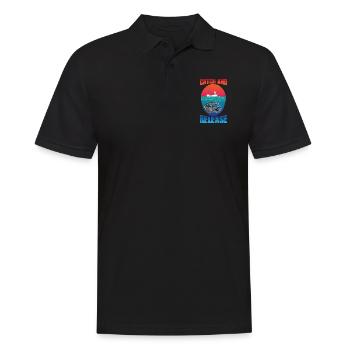 Angeln vom Boot Catch and Release - Männer Poloshirt - Schwarz - Vorne - Kai (181cm)