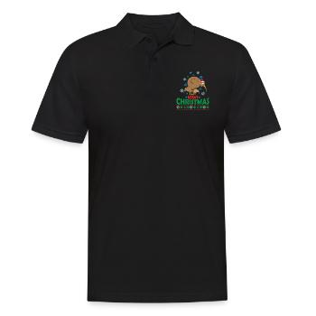 Ugly Christmas mit Kiwi Vogel aus Neuseeland - Männer Poloshirt - Schwarz - Vorne - Kai (181cm)