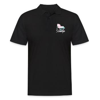 Islandpferd - Männer Poloshirt - Schwarz - Vorne - Kai (181cm)