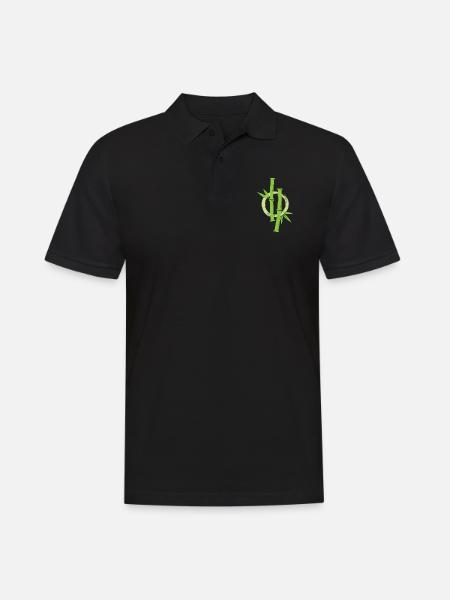 Bamboo Japanese Enso Circle - Men's Polo Shirt - black