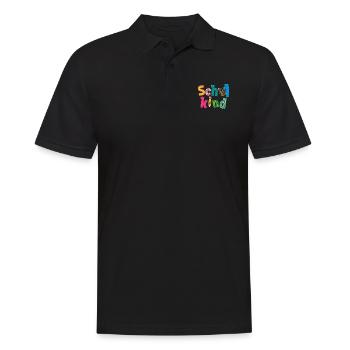 Einschulung "Schulkind" - Männer Poloshirt - Schwarz - Vorne - Kai (181cm)