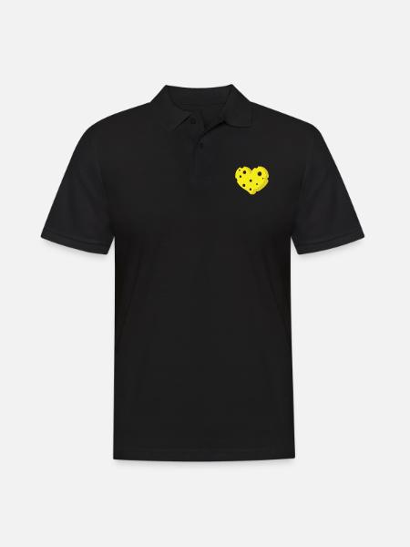 Piece of heart-shaped cheese - Men's Polo Shirt - black