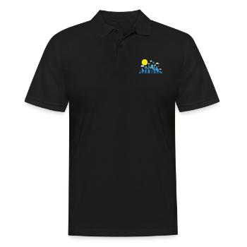 Skyline avec Moon Building City Silhouette - Polo Homme - noir - Devant - Kai (181cm)