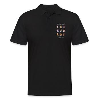 Dog9x9 whiteChoseOne2 - Männer Poloshirt - Schwarz - Vorne - Kai (181cm)