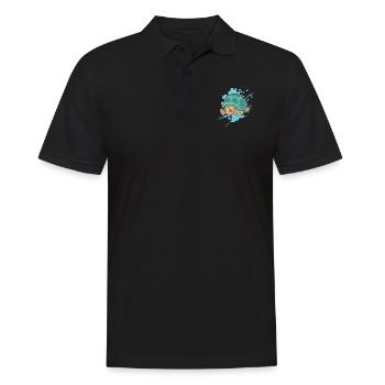 Turtle in Japanese kawaii style animal - Men's Polo Shirt - black - Front - Kai (181cm)