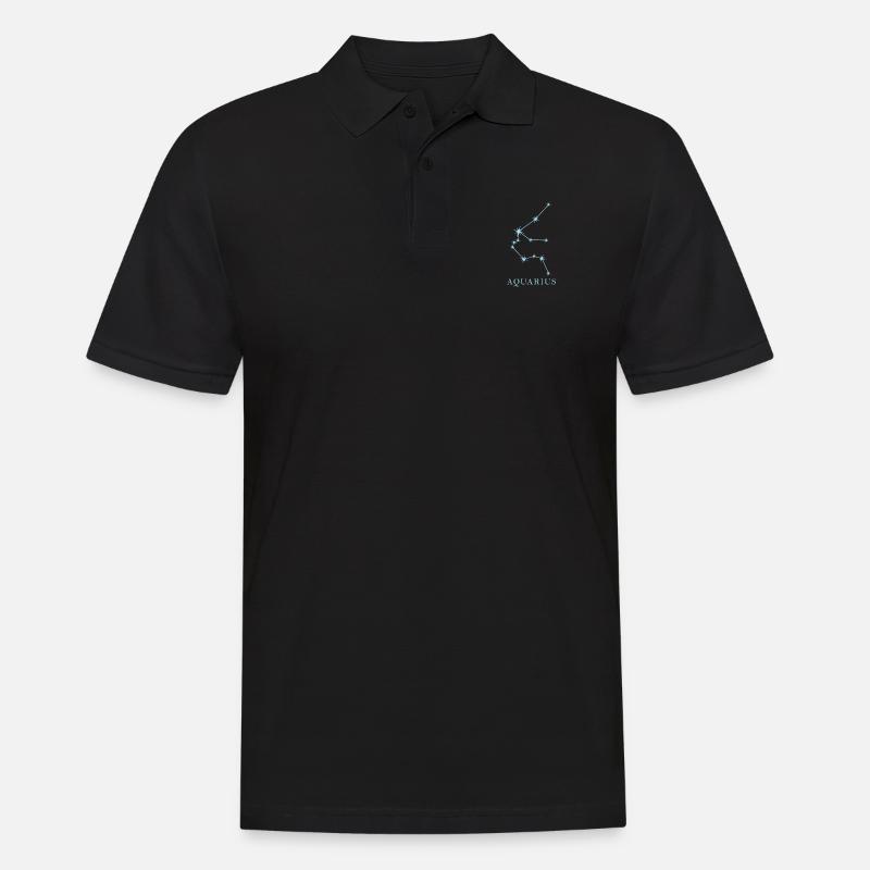 Sternkonstellation Sternzeichen Aquarius - Männer Poloshirt - Schwarz