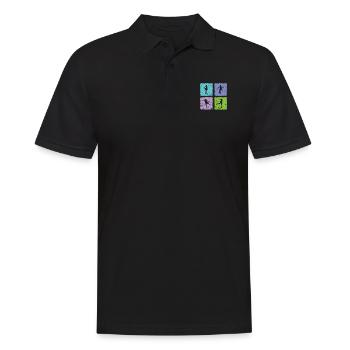 Schlittschuh laufen Sportart im Winter - Männer Poloshirt - Schwarz - Vorne - Kai (181cm)