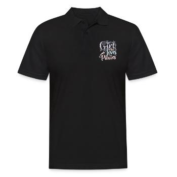 Just a Girl who Loves Pilates Powerhouse - Men's Polo Shirt - black - Front - Kai (181cm)