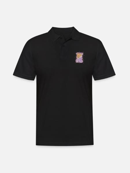 Ours dans une couverture câline animal forestier - Polo Homme - noir